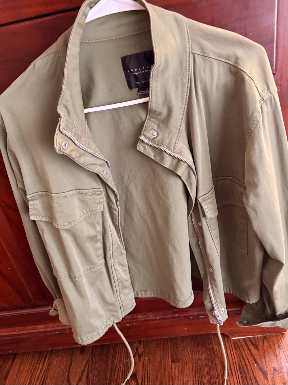 Sanctuary Olive Utility Jacket with Front Pockets